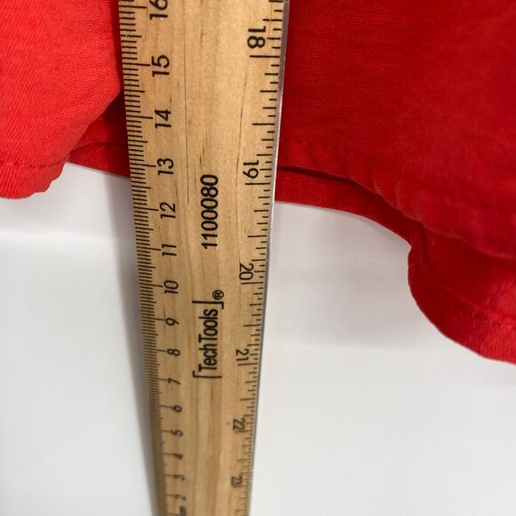 Monteau Top Red Milkmaid Babydoll Smocked Flirty Cropped Festival Feminine - Picture 7 of 7